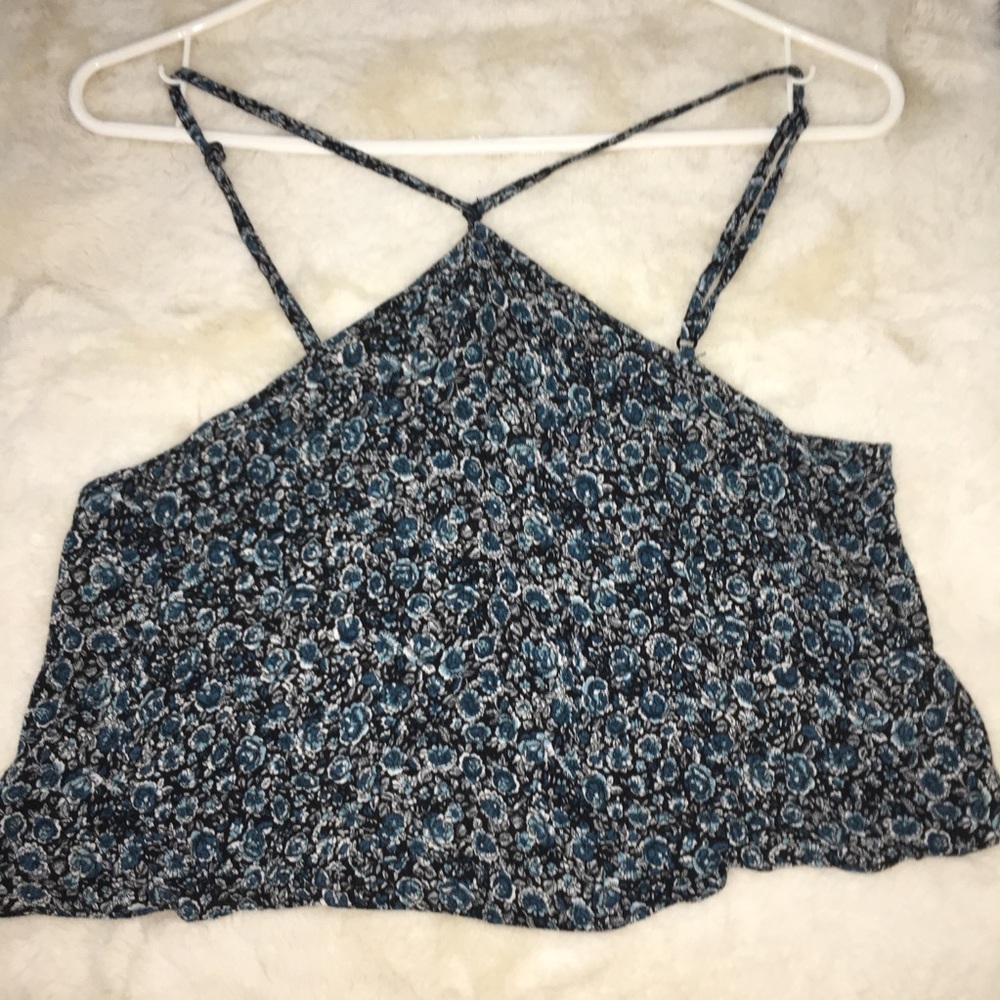 blue American Eagle Outfitters front twist croptop